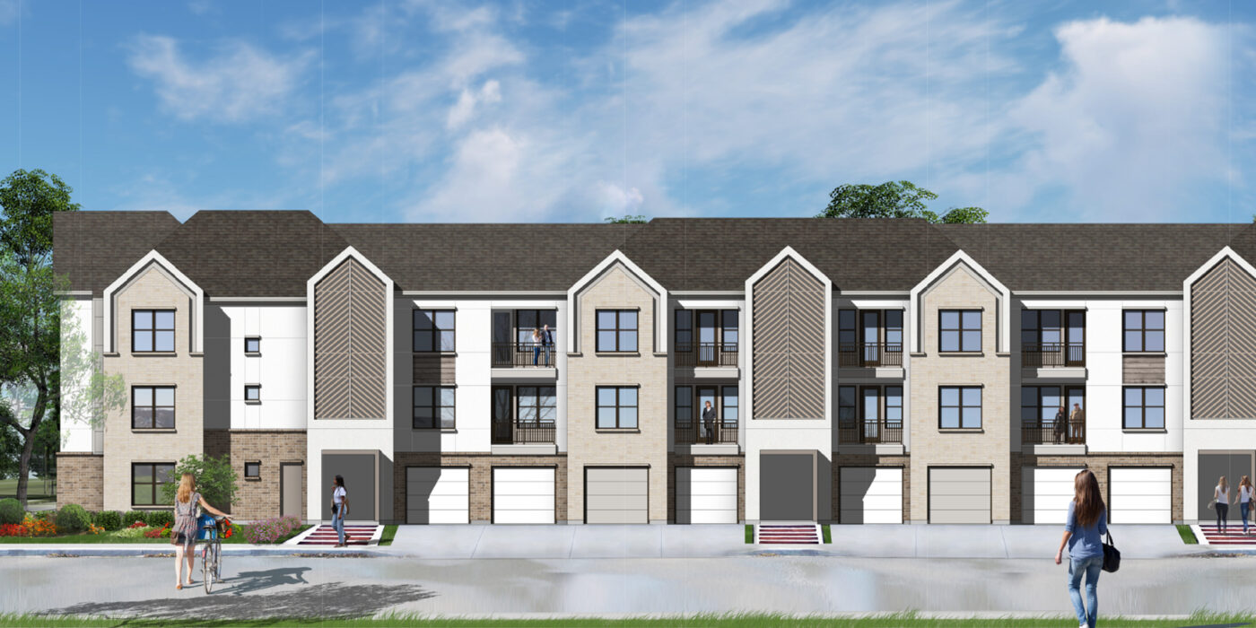 Exterior rendering of The Bower in Pflugerville, Texas