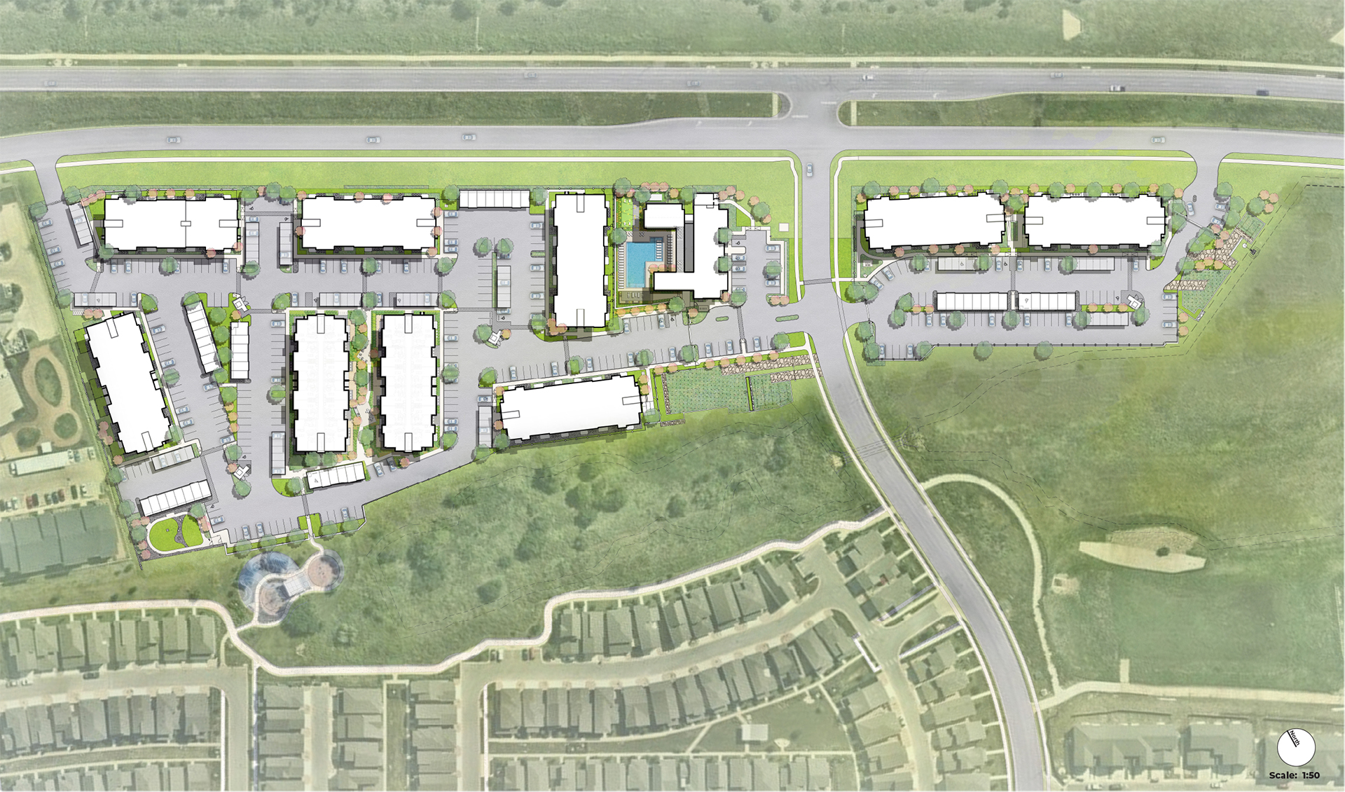 Local at Easton Park Site Plan Rendering